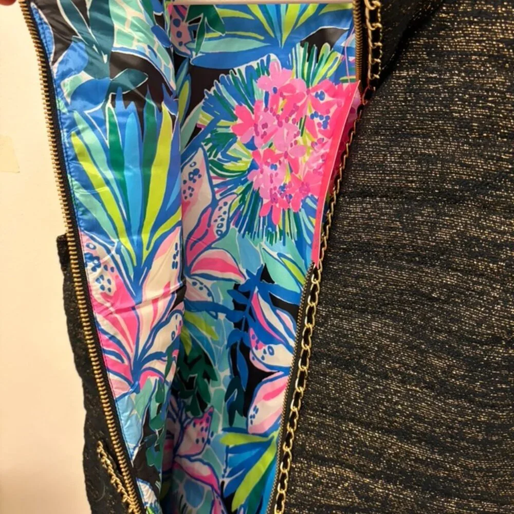 Noella Vest Onyx Resort Boucle Sz XL Lilly Pulitzer NWT